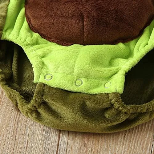 Vista 7 de Lindo disfraz de aguacate de halloween unisex para bebés y niños pequeños disfraces de terciopelo