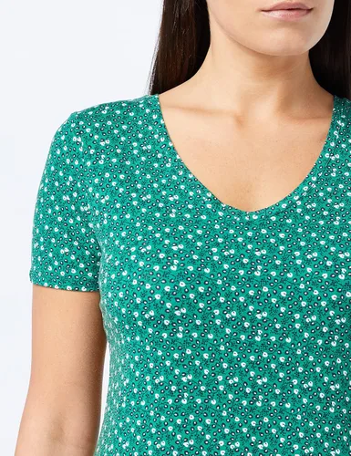 Vista 4 de Tienda Essentials Vestido de manga corta regular con cuello en V para mujer