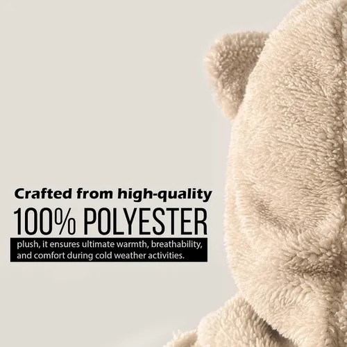 Vista 8 de Máscara de esquí con capucha de animal lindo pasamontañas calentador de cara con orejas de oso unisex para hombres, mujeres y niños, ideal