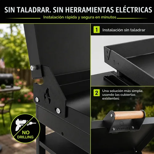 Vista 4 de Kit de mango y bisagra para parrilla Blackstone de 28" 36" 44" bisagras de Negro