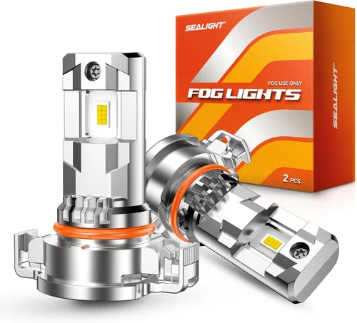Vista 8 de SEALIGHT H3 Bombillas LED antiniebla, salida de 44000 lúmenes, 6000 K, blanco frío, bombilla LED H3, tamaño pequeño, para luces antiniebla, paquete