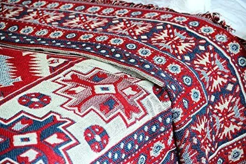 Vista 6 de LELVA Manta tejida de hilo bohemio para sofá, manta multiusos (51 x 70 pulgadas)