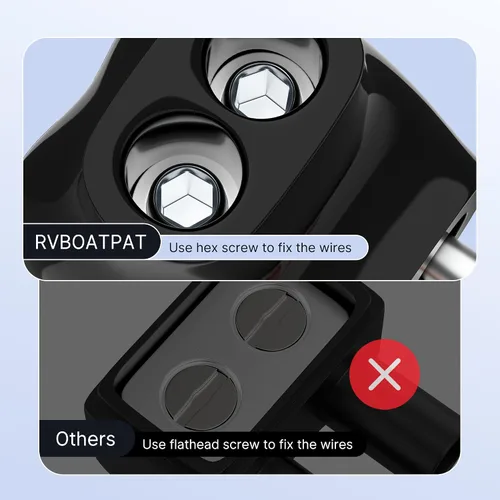 Vista 5 de RVBOATPAT Conector multigrifo aislado de 2 puertos 4-14 AWG de aluminio a cobre, conectores de alambre de aluminio de entrada de un solo lado