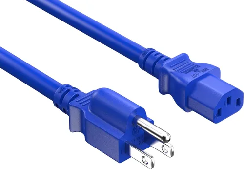 Vista 12 de Cable Leader Cable de alimentación de computadora NEMA 5-15P a IEC C13, cable de alimentación de CA resistente de 3 clavijas para PC, monitor, Negro