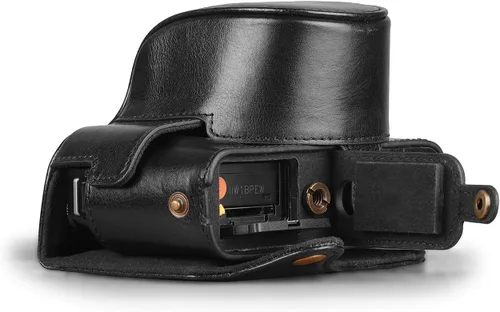 Vista 6 de MegaGear MG1979 Ever Ready - Funda de piel auténtica para cámara compatible con Fujifilm X Series X-E4, color negro