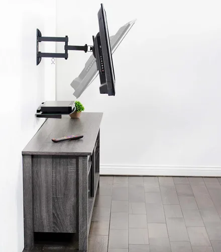 Vista 6 de VIVO Soporte de pared para TV de pantalla de 23 a 55 pulgadas con inclinación ajustable y estante de entretenimiento, AV flotante, estantería DVD