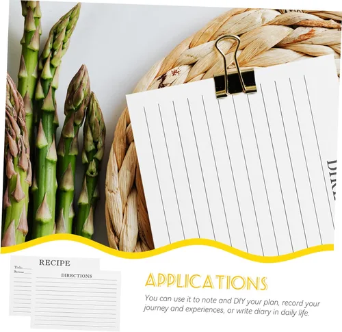 Vista 7 de TEHAUX 50pcs Tarjetas de Receta Fotos Sellos para Cocinar Accesorios de Cocina Uso Diario Receta Papel