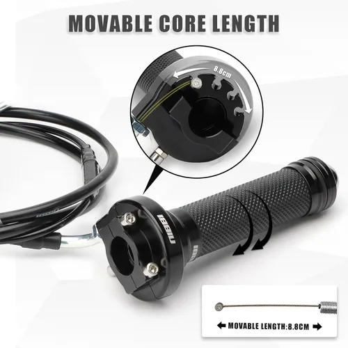 Vista 5 de NIBBI Kit de carburador de 28 mm - Carburador PE28 GY6 tubo curvo de 185 mm línea de acelerador manillar adecuado para motor GY6 patinete 150CC-250CC