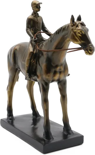 Vista 5 de Lukitas Estatuas y esculturas de jinete de caballos, figura de carreras de caballos, decoración del hogar, regalo ecuestre para amantes