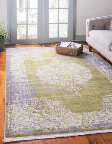 Vista 18 de Unique Loom Nueva Colección Clásica - Alfombra Olwen (2 pies 7 pulgadas x 10 pies, Azul Claro/ Marfil)