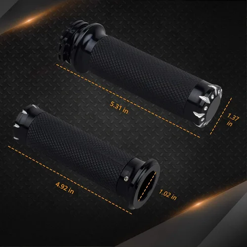 Vista 5 de NTHREEAUTO Agarres de manillar para motocicleta Acelerador para 1" / 25mm Compatibles universalmente con Harley Dyna Sportster 883 1200 Road Electra