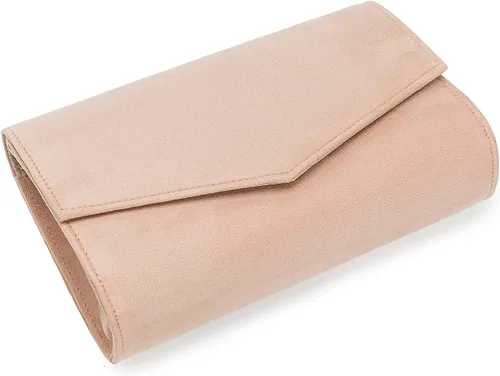 Vista 4 de Bolso de noche para mujer, bolso de mano elegante, bolso de ante sintético para boda