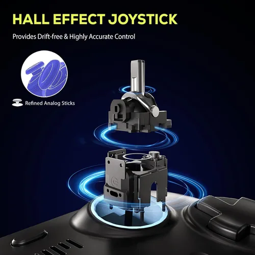 Vista 3 de QRD Spark N5 Wireless Controller for PS4 Pro Slim PS3 PS2 Steam Deck PC Windows Mac TV Box, Halleffect Gamepad Joystick with 3.5mm Audio Controlador