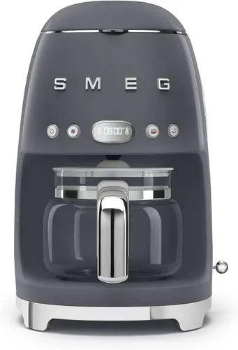 Vista 12 de Smeg Cafetera de goteo estética de estilo retro de los años 50 con jarra de vidrio de 10 tazas, función de arranque automático, plato para mantener