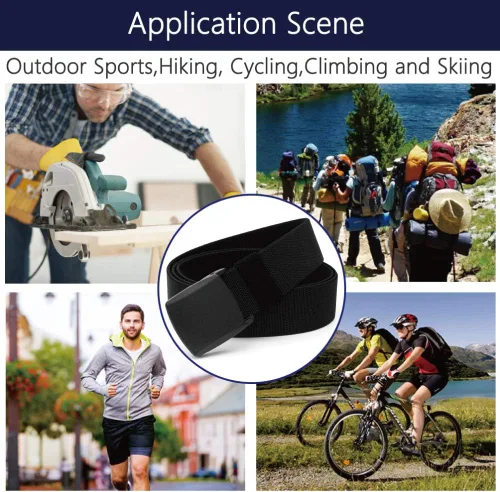 Vista 20 de LionVII Cinturones elásticos para hombre con hebilla de plástico sin metal para deportes de trabajo, fácil de recortar para adaptarse a cintura