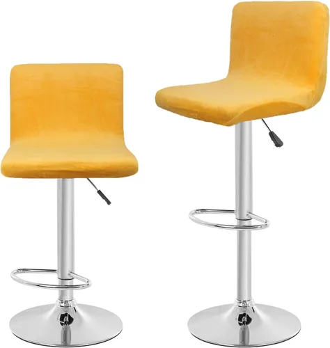 Vista 12 de Fundas para asiento de bar de terciopelo, fundas cuadradas para taburete de bar, fundas para silla de altura de mostrador (2, burdeos)