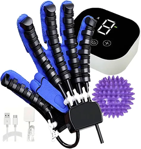 Vista 8 de Guantes robot de rehabilitación de manos, equipo de recuperación de accidentes cerebrovasculares, fuerza ajustable, mano derecha izquierda dedo dedo