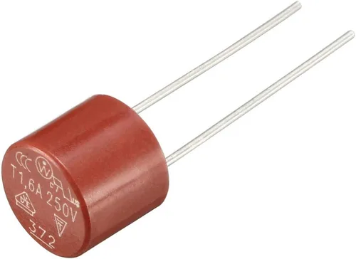 Vista 3 de uxcell® 10pcs DIP montado en miniatura cilindro lento golpe micro fusible T1.6A 1.6A 250V rojo