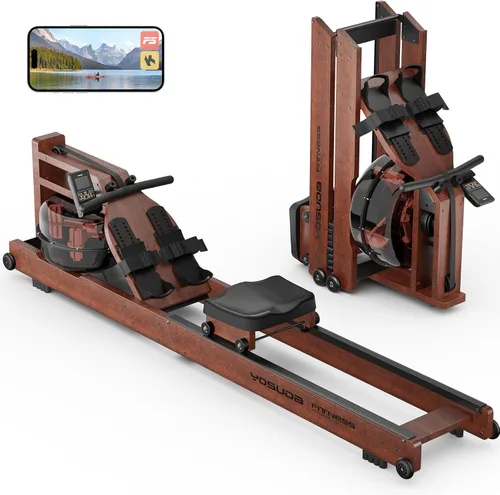 Vista 10 de YOSUDA Water Rowing Machine Foldable for Home Use 5.8 Gal Large Water Tank