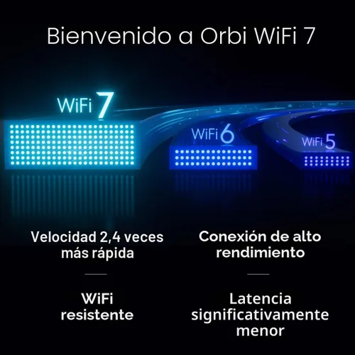Vista 9 de NETGEAR Orbi 770 Series Tri-Band WiFi 7 Mesh Network System (RBE773) - Router + 2 extensores de satélite, características de seguridad, hasta 11