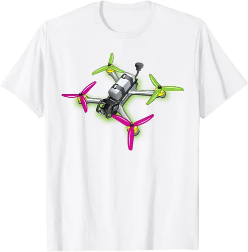 Vista 70 de Freestyle FPV Racing Drone Pilot Acro Quadcopter - Camiseta de sandía, Negro, S