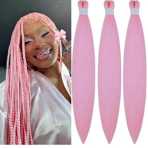 Vista 167 de Cabello trenzado para niños preestirado de 16 pulgadas, color negro para niños, trenzas sin nudos