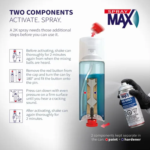 Vista 3 de USC Spraymax 2K Aerosol Transparente Glamour De Alto Brillo