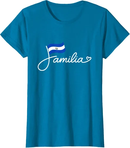 Vista 80 de El Salvador Familia - Camiseta con texto en inglés "La Familia de la Bandera Salvadoreña