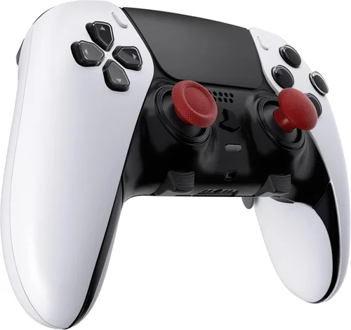 Vista 6 de eXtremeRate Carmine Red - Palancas intercambiables de repuesto para controlador de borde PS5, tapas de joystick analógico intercambiables