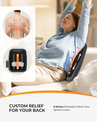 Vista 3 de CooCoCo Masajeador Shiatsu de Espalda con Calor, Elegible para FSA, Masajeador de Espalda Baja para Alivio del Dolor de Tejido Profundo, Masaje