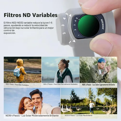 Vista 5 de NEEWER Magnetic Filter Set Compatible with DJI Osmo Pocket 3 4 Xtra Muse