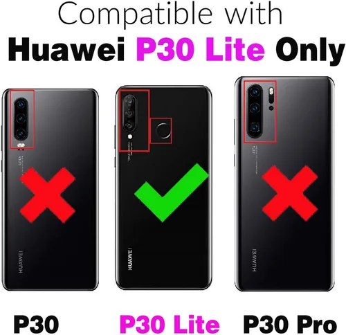 Vista 2 de Asuwish Funda de teléfono para Huawei P30 Lite/Nova 4E, resistente a prueba de golpes, a prueba de caídas, cuerpo completo, resistente, híbrida