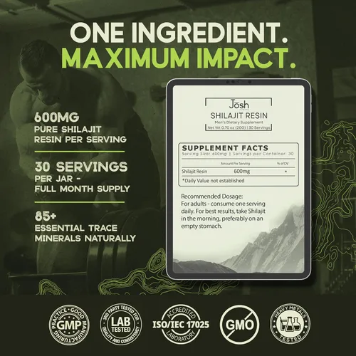 Vista 8 de Resina Shilajit pura del Himalaya, 70% más de ácido fúlvico y más de 85 minerales para energía y enfoque, refuerzo de niveles T, estándar de oro