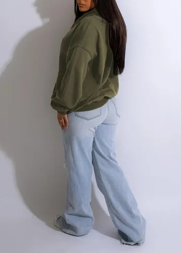 Vista 4 de Sudadera casual con capucha para mujer, cuello redondo, ligera, de manga larga, con bolsillos