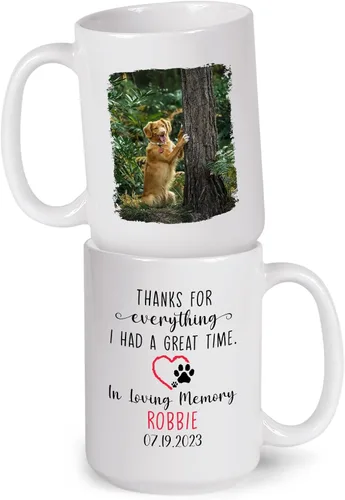 Vista 17 de Taza de café blanca personalizada con foto, con texto en inglés «To The World's Best Dog Dad We Woof You», taza de café blanca de 11 onzas y 15