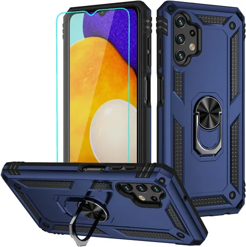Vista 11 de Funda para Galaxy A13 4G, Samsung A13 4G con protector de pantalla HD, soporte de anillo de grado militar, soporte de automóvil de 15 pies, probada