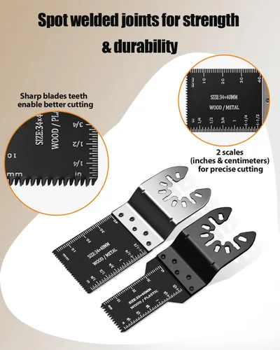 Vista 2 de AVID POWER 112 piezas Hojas de sierra oscilantes de liberación rápida Hojas multiherramienta oscilantes con lijas Accesorios universales