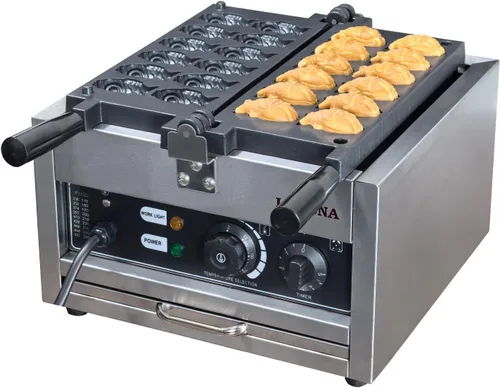 Vista 9 de Taiyaki - Máquina eléctrica Taiyaki para hacer gofres de pescado, 3 piezas, revestimiento de teflón antiadherente, hierro en forma de pescado, 110