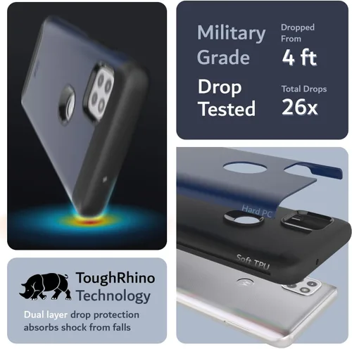Vista 3 de TUDIA DualShield - Funda para teléfono Motorola One 5G ACE 2021, [Fusionar] a prueba de golpes, grado militar, doble capa, resistente, delgada