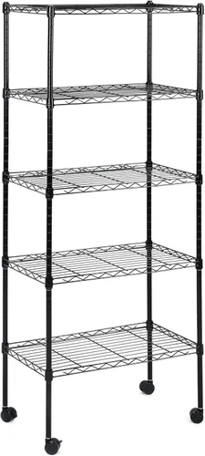 Vista 10 de HealSmart Estante de metal plegable de 3 niveles, 27.95 pulgadas de profundidad x 13.39 pulgadas de ancho x 33.85 pulgadas de alto, estantería