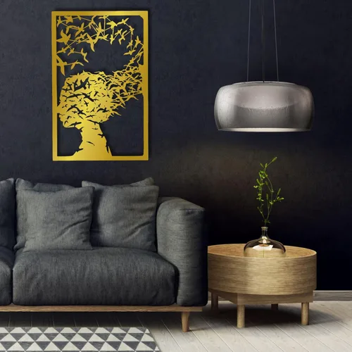 Vista 3 de Arte de pared de metal - Mujer y pájaros, arte de pared de pájaro de metal, decoración de pared de pájaro de metal, decoración de metal de pájaros