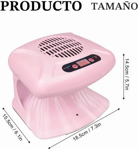 Vista 5 de Secador de uñas para esmalte regular de 300 W, ventilador de secado de uñas 2 en 1 con sensor automático, aire caliente y frío, secador de uñas