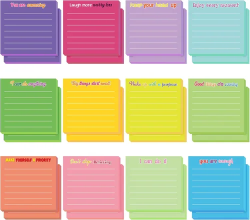 Vista 14 de Yinder 12 notas adhesivas inspiradoras, bonitas notas adhesivas motivacionales, regalos de agradecimiento a los empleados, a granel para profesores