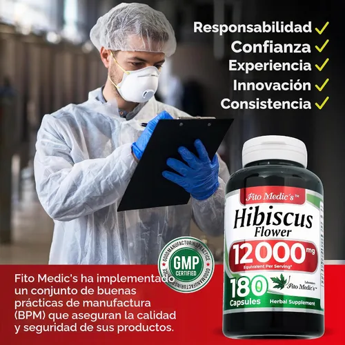 Vista 6 de FITO MEDIC'S Laboratorio Hibisco Flor de Jamaica 180 Cápsulas