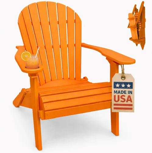 Vista 20 de POLY LUMBER – Silla plegable Adirondack con asiento enrollado Heavy Duty EVERLASTING Lifetime PolyTuf HDPE - HECHO EN EE. UU. - AMISH CRAFTED., Azul