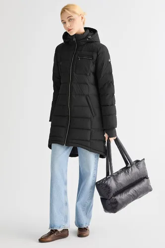 Vista 25 de Orolay - Chaqueta de plumón para mujer, abrigo de longitud media