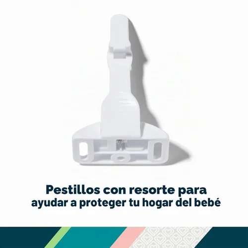 Vista 2 de Safety 1st Pestillo de armario y cajón con resorte, paquete de 10, color blanco