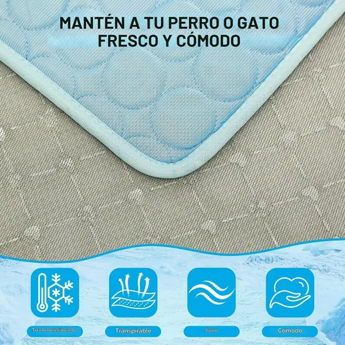 Vista 3 de Alfombrilla de enfriamiento para perros, almohadilla de enfriamiento de seda de hielo para gatos, alfombra de verano lavable para interiores
