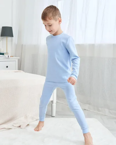 Vista 3 de Conjunto de ropa interior térmica para niños y niñas, pijamas largos para niños, 3-7 años