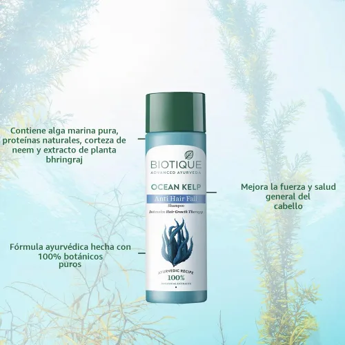 Vista 4 de Biotique Bio Kelp Protein Champú Para Cabello Caído, 6.4 fl oz